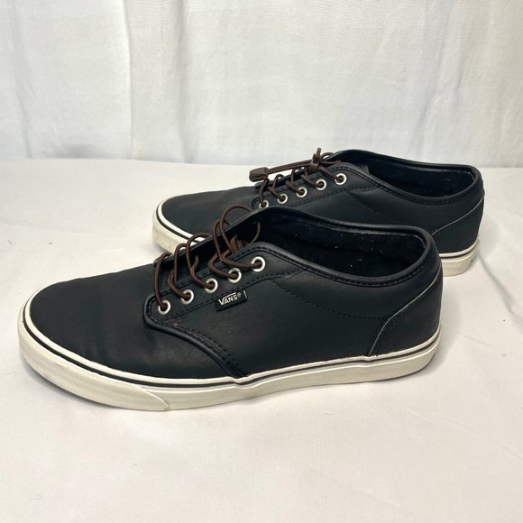 Vans Shoes | Vans Atwood Black Leather Mens Sneakers Size 10.5 Shoes 721356 | Color: Black | Size: 10.5 | Tamararodrig336's Closet